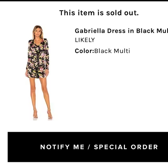 LIKELY Black satin floral print flowers Gabriella Dress size 0 REVOLVE NEW - Picture 11 of 13